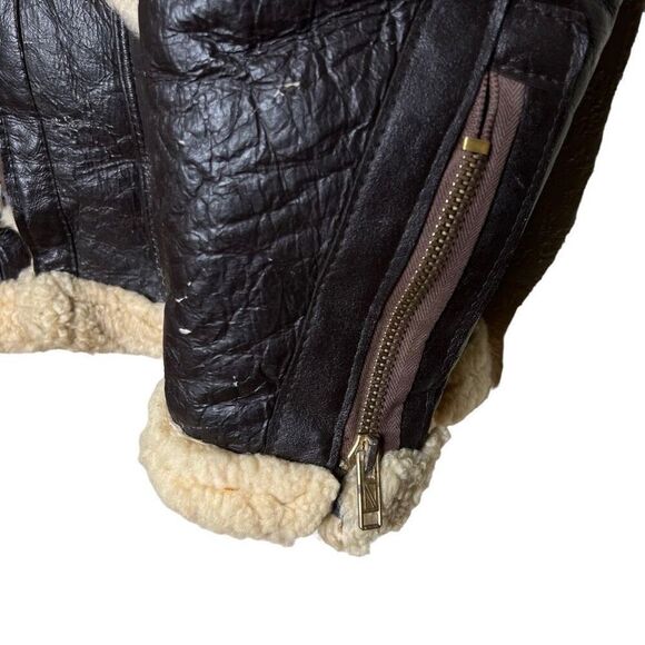 Vintage 1950s 1960s MK VI Sheepskin Flying Bomber Jacket Large - Picture 3 of 8